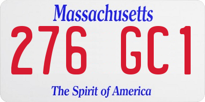 MA license plate 276GC1