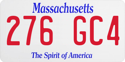 MA license plate 276GC4