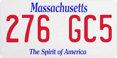 MA license plate 276GC5