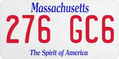 MA license plate 276GC6