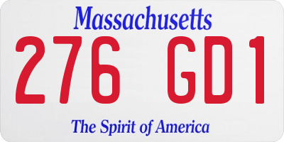 MA license plate 276GD1