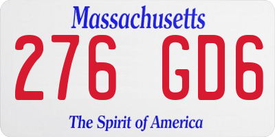 MA license plate 276GD6