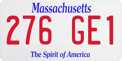MA license plate 276GE1