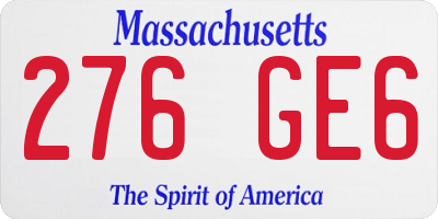 MA license plate 276GE6