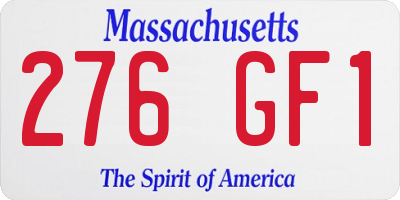 MA license plate 276GF1