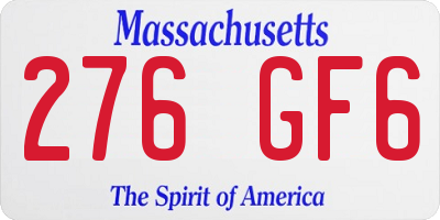 MA license plate 276GF6