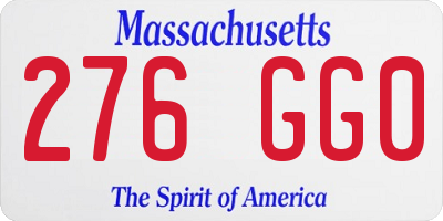 MA license plate 276GG0