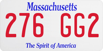 MA license plate 276GG2