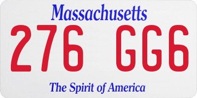 MA license plate 276GG6