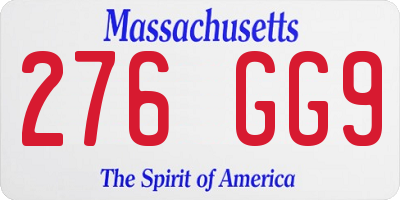 MA license plate 276GG9