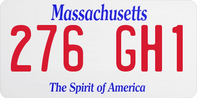 MA license plate 276GH1