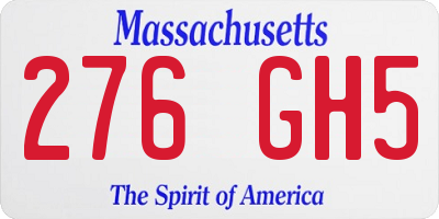 MA license plate 276GH5