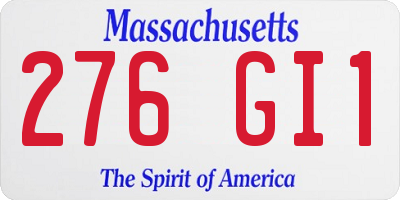 MA license plate 276GI1