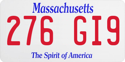 MA license plate 276GI9
