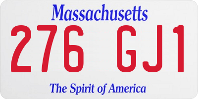 MA license plate 276GJ1
