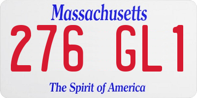MA license plate 276GL1