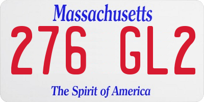 MA license plate 276GL2