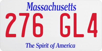 MA license plate 276GL4