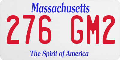 MA license plate 276GM2