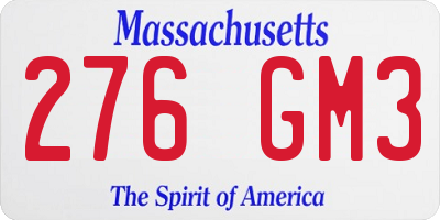 MA license plate 276GM3