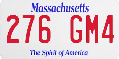 MA license plate 276GM4