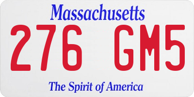 MA license plate 276GM5
