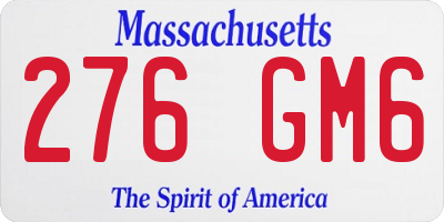 MA license plate 276GM6