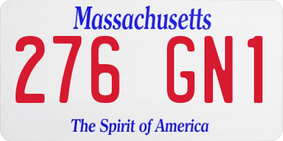 MA license plate 276GN1