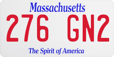 MA license plate 276GN2