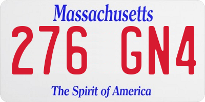 MA license plate 276GN4
