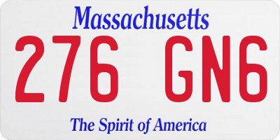 MA license plate 276GN6