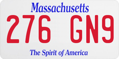 MA license plate 276GN9