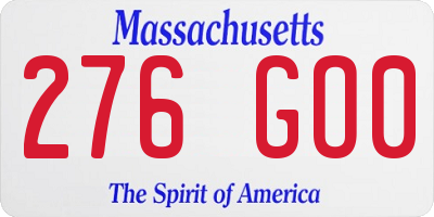 MA license plate 276GO0