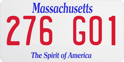 MA license plate 276GO1
