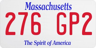 MA license plate 276GP2