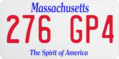MA license plate 276GP4
