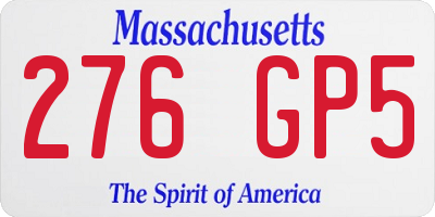 MA license plate 276GP5