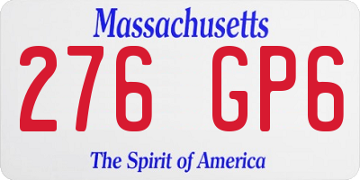 MA license plate 276GP6