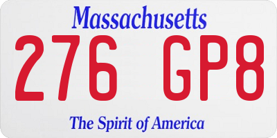 MA license plate 276GP8