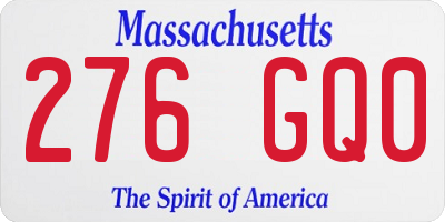 MA license plate 276GQ0