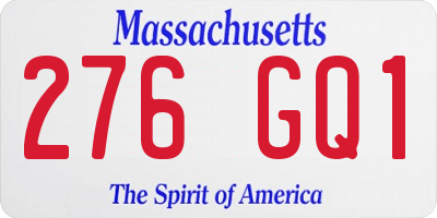 MA license plate 276GQ1