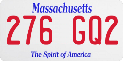 MA license plate 276GQ2