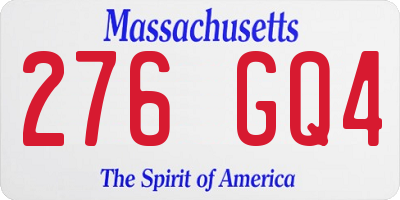 MA license plate 276GQ4