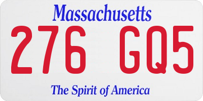 MA license plate 276GQ5