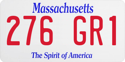 MA license plate 276GR1