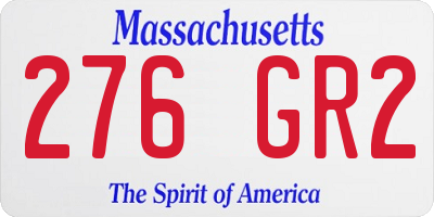 MA license plate 276GR2