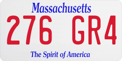 MA license plate 276GR4
