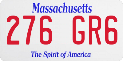 MA license plate 276GR6