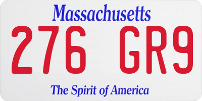 MA license plate 276GR9