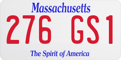 MA license plate 276GS1